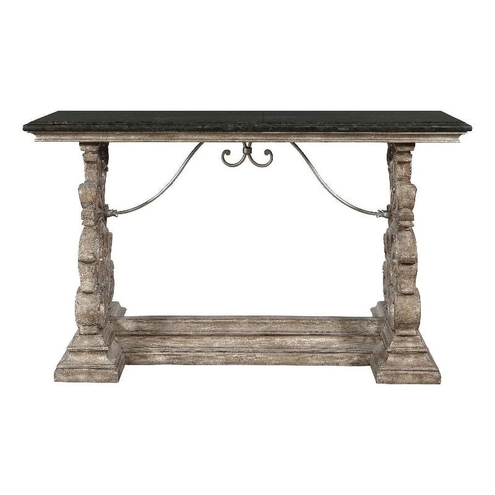 Wood Console Table with Marble Top in Brown by Pulaski Furniture