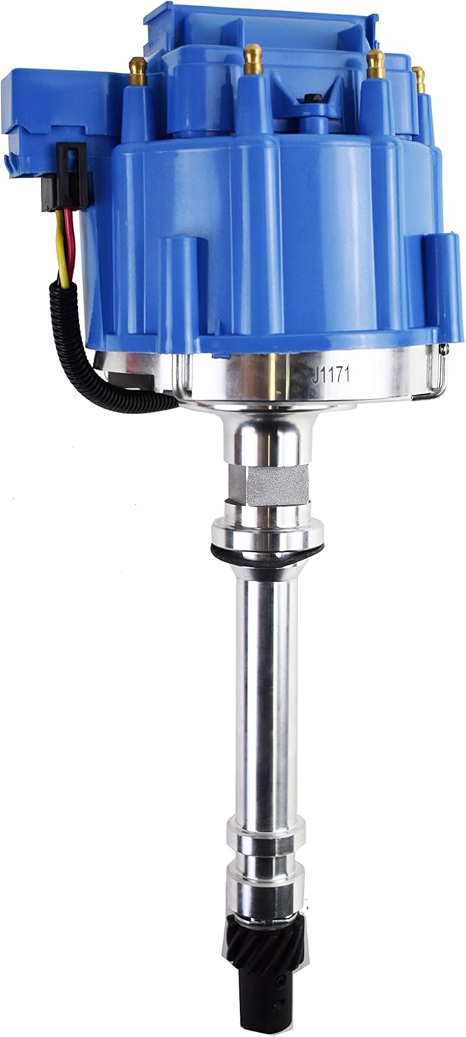 A-Team Performance - Marine HEI Electronic Distributor 65K Coil - Compatible with 350 454 V8 Mercruiser OMC 5.0 5.7 7.4, Red
