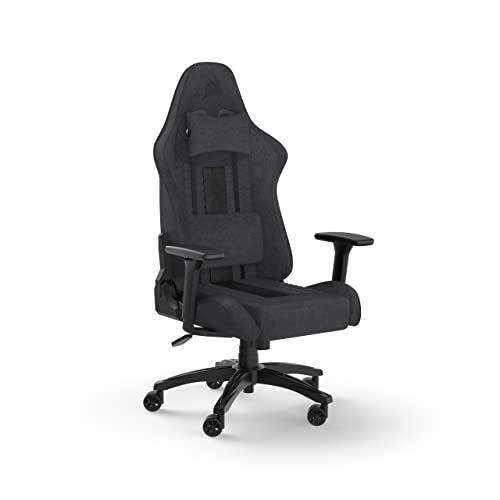 Corsair TC100 Relaxed Gaming Chair - Fabric - Racing-Inspired Design - Lumbar Pillow - Detachable Memory Foam Neck Pillow - Adjustable Seat Height