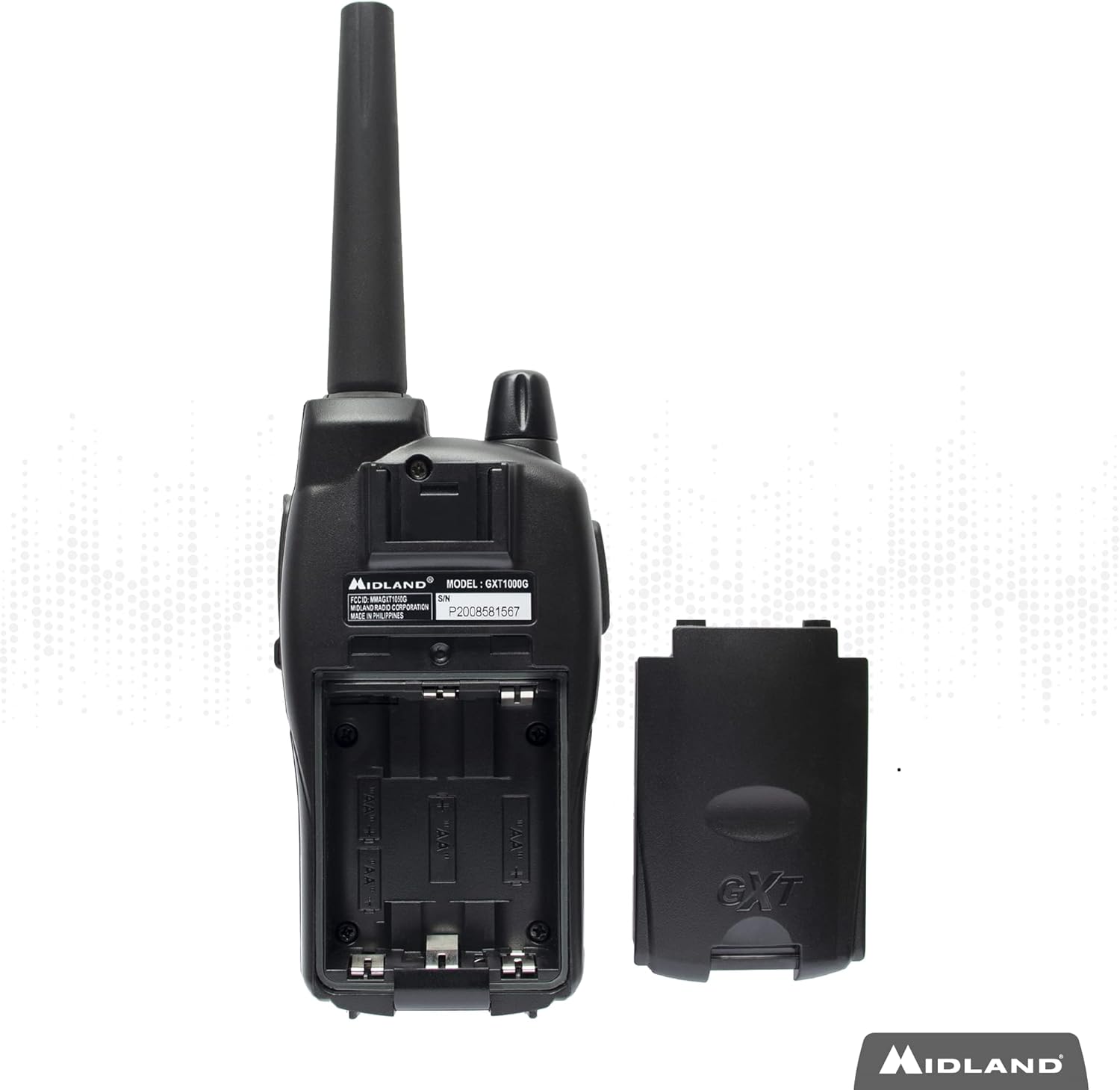 Midland 50 Channel Waterproof GMRS Two-Way Radio - Long Range Walkie Talkie with 142 Privacy Codes, SOS Siren
