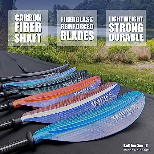 Best Marine and Outdoors Kayak Paddle, Carbon Fiber Shaft & Fiberglass Reinforced Polypropylene Blades, 220cm, 234cm, 250cm