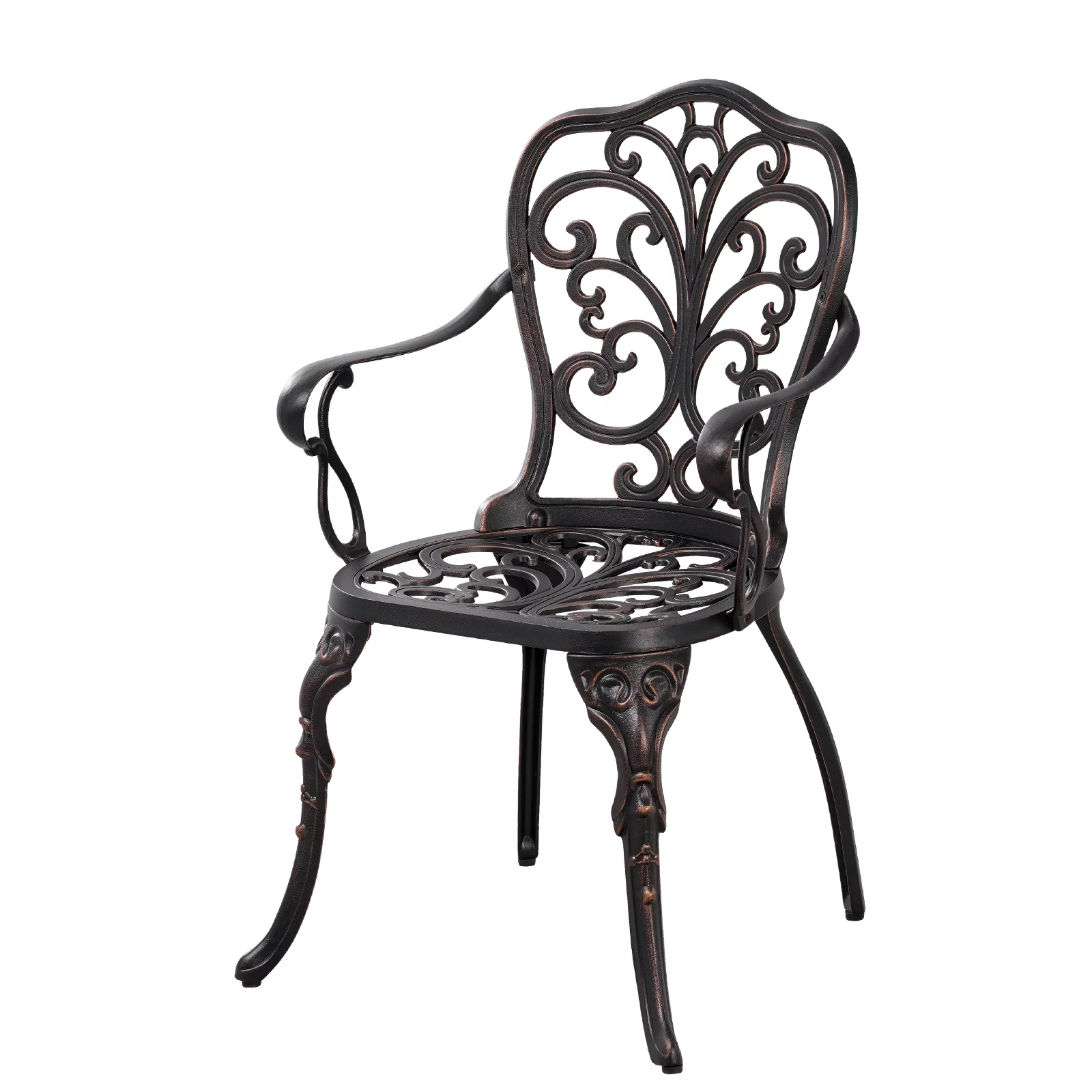 Withniture 3-Piece Bistro Table and Chairs Set of 2 Outdoor Furniture Patio Bistro Set, Bronze