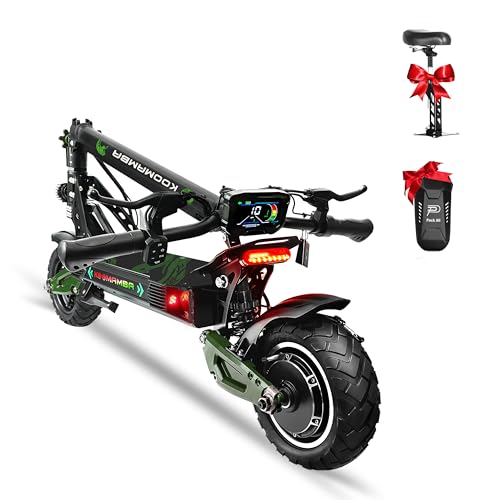 ZU06 1200W Adults Electric Scooter Up to 35 MPH, 52V Battery 50 Miles Long Range, Dual Suspension and Hydraulic Disc Brakes