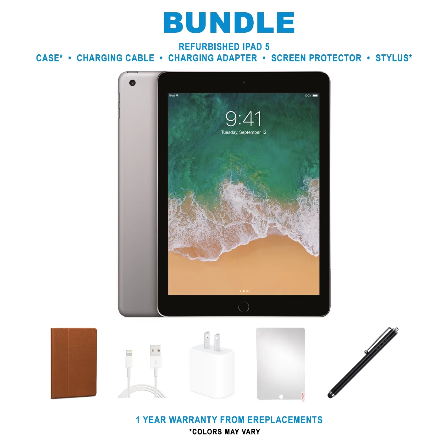 Restored Apple iPad 6 9.7"" Tablet, 2018, 32GB, Wi-Fi only Bundle, Space Gray (Refurbished)