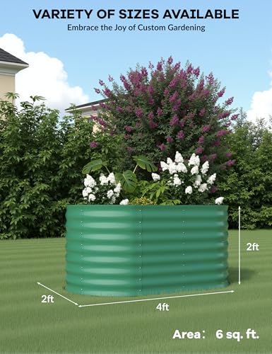 10x4x1.5ft Raised Garden Bed,Galvanized Raised Planter Boxes Outdoor with Easy Assembly, Large Garden Bed for Vegetables, Fruits, Flower