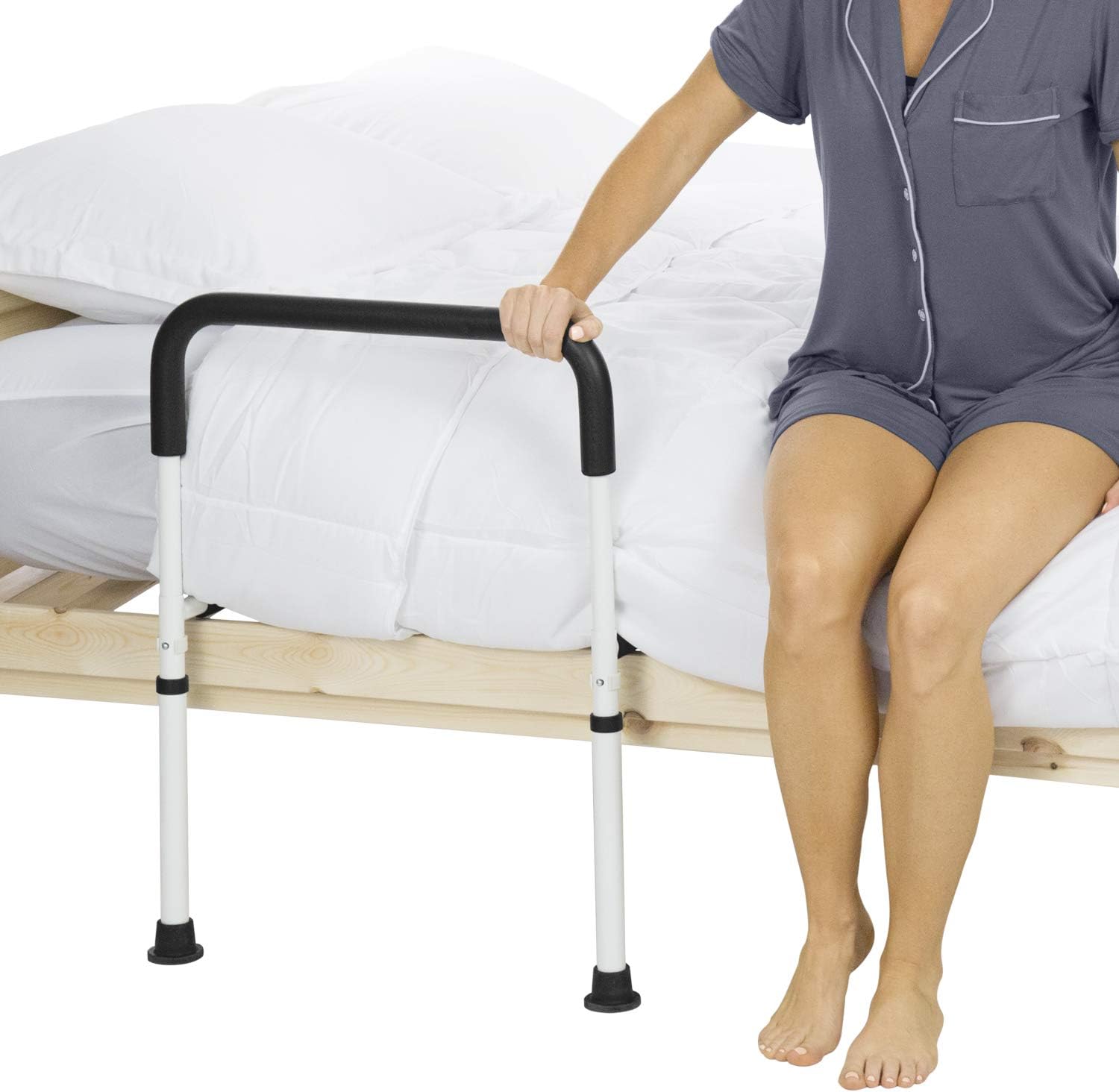 Vive Bed Assist Rail - Adult Bedside Standing Bar for Seniors, Elderly, Handicap, Kid - Fit King, Queen, Full, Twin