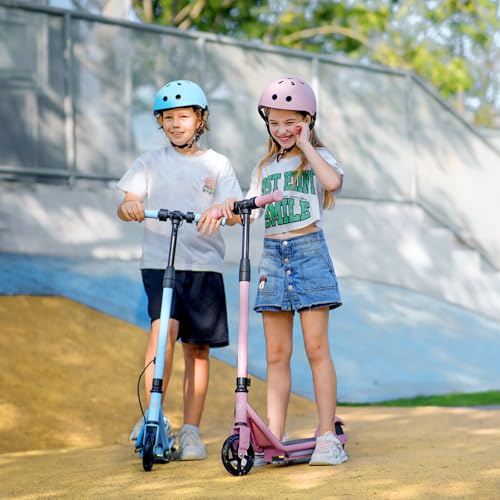 isinwheel S2 Electric Scooter for Kids Ages 6-12,150W Kids Electric Scooter with Adjustable Speed and Height, Colorful Lights, Double Brake