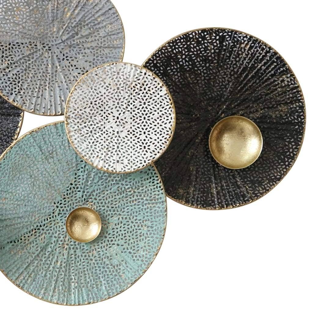 Sagebrook Home 14320 Metal 35.75x22 Lily Pad Wall Decor, Multi, WB