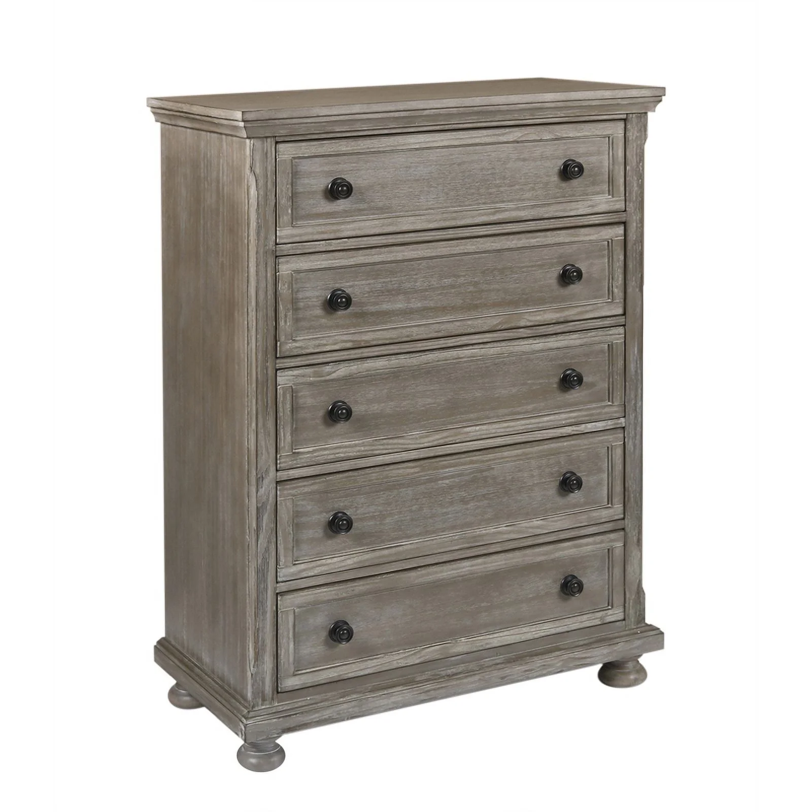 New Classic Furniture Allegra 4PC Wood Twin Bedroom Set with Chest in Pewter