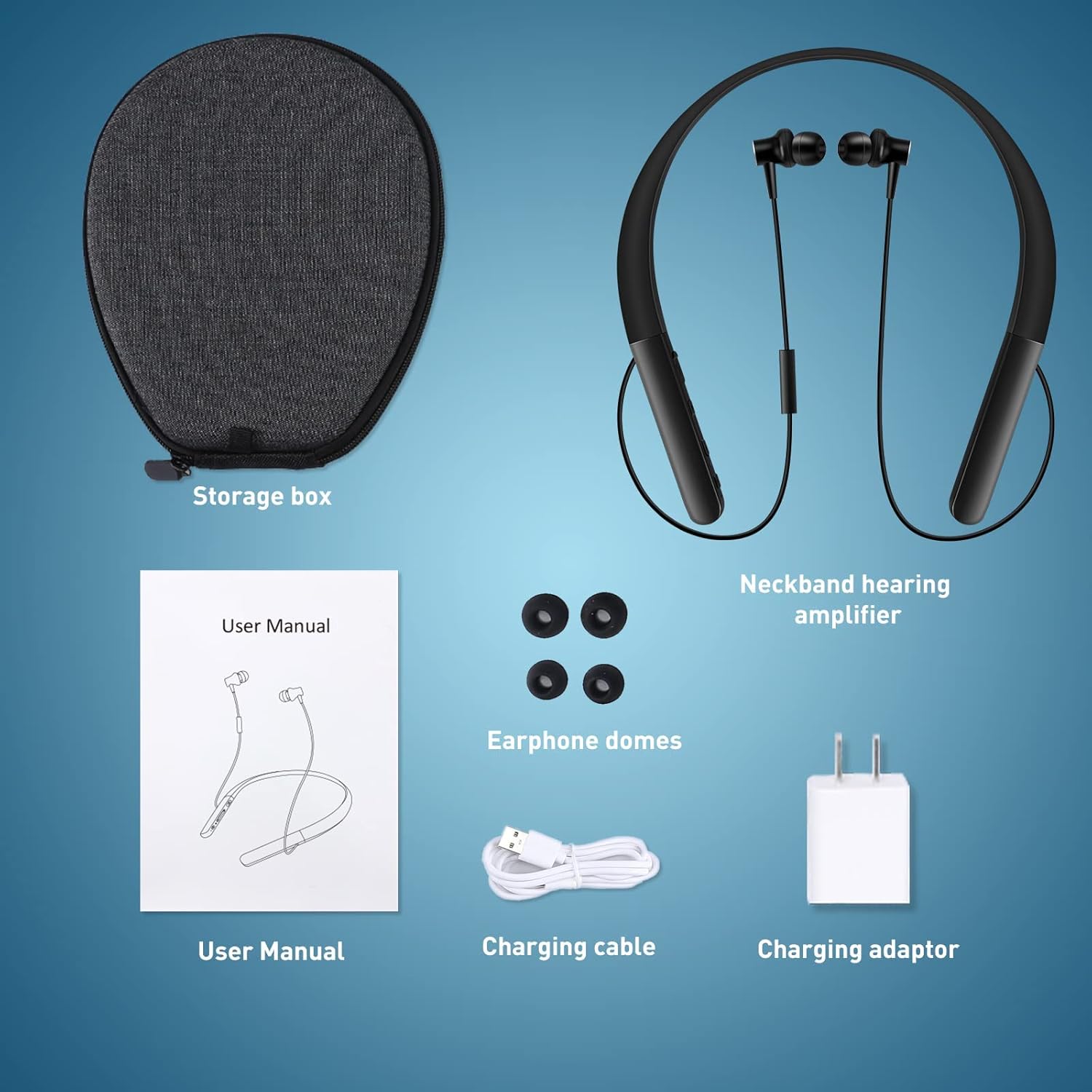 [2022 New] Maihear Rechargeable Bluetooth Hearing Amplifier to Aids for Seniors&Adults, Wireless Neckband Sound Amplifier Enhancer Device