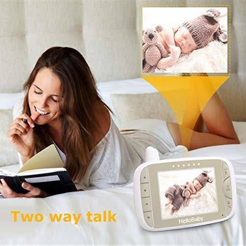 Hello Baby-us Baby Monitor with Remote Pan-Tilt-Zoom Camera and 3.2&& LCD Screen, Infrared Night Vision, Gold