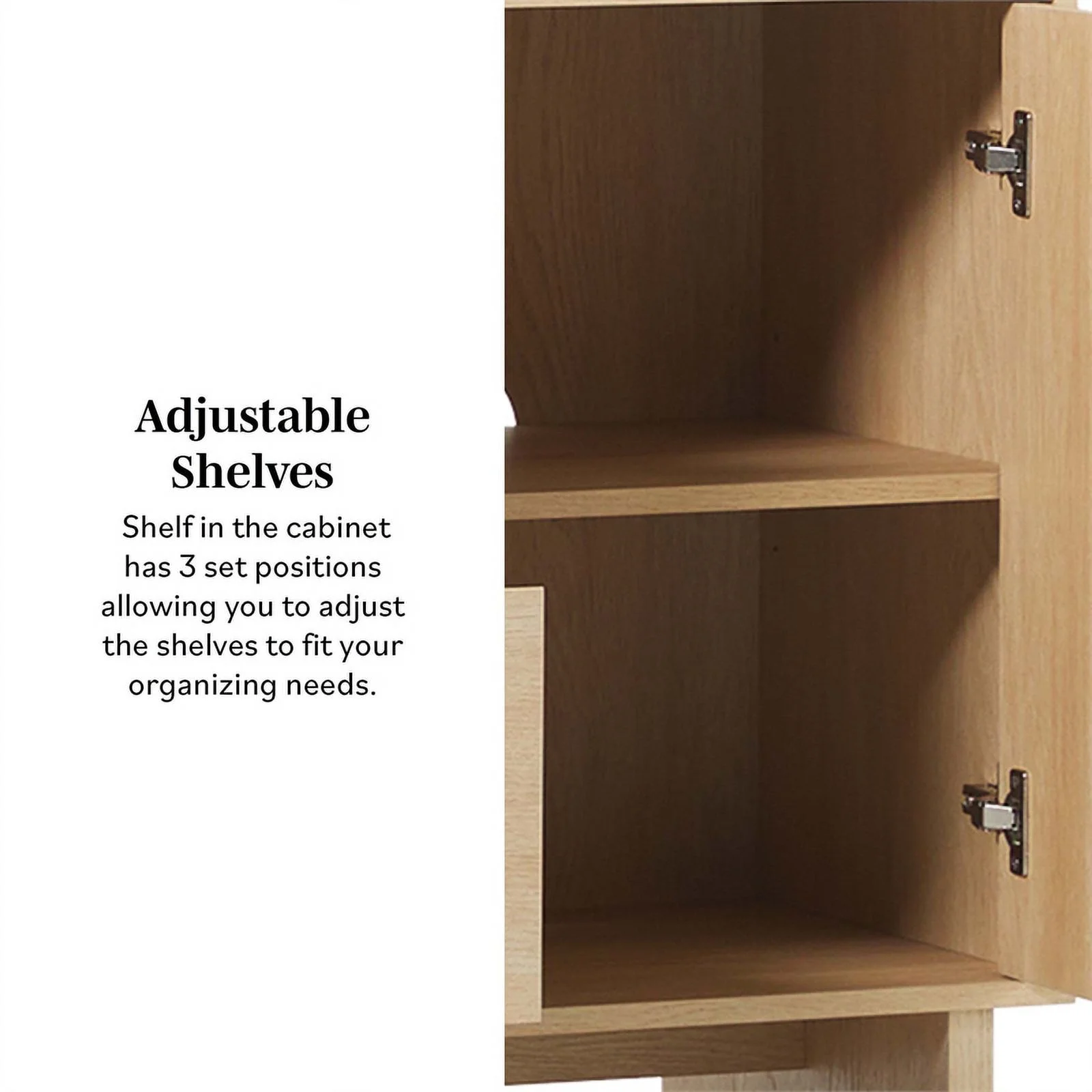 Pemberly Row Modern Beveled 2-Door 2-Drawer Wood Sideboard 63" - Coastal Oak