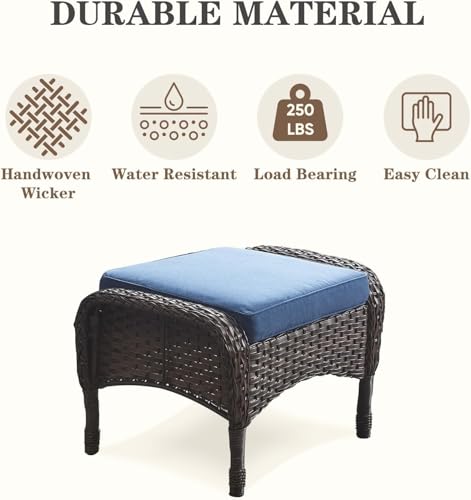 Patio Wicker Chairs Swivel Rocker - Outdoor Swivel Rocking Chairs Set of 2 with Rattan Side Table