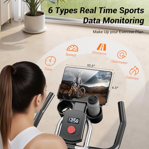 CURSOR FITNESS Exercise Bike, Stationary Bikes for Home, 300 LBS Capacity, Workout Bike with Silent Belt Drive