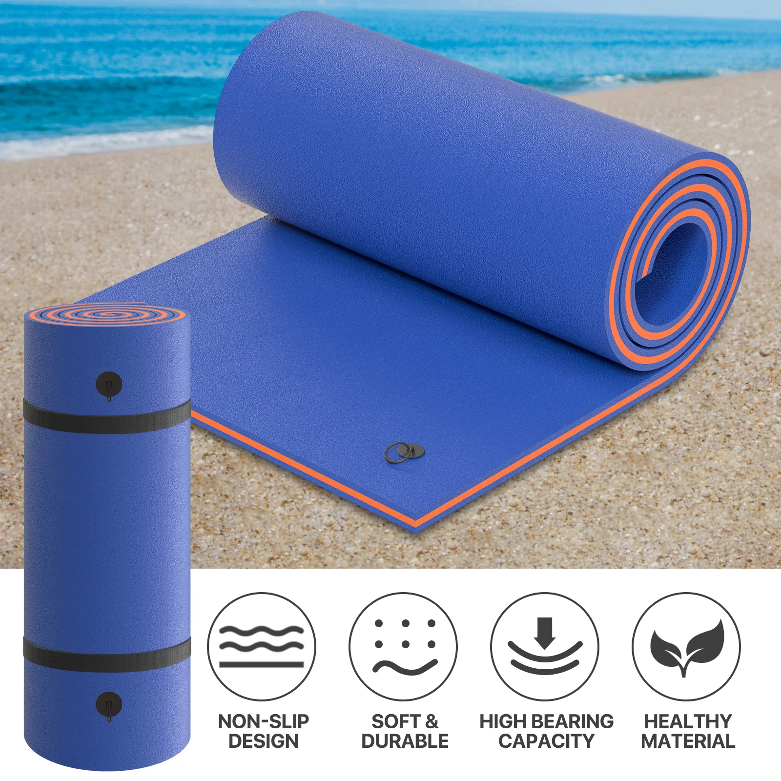 MADOG Water Floating Mat Foam Pad, 9x6FT Bouncy Tear-Resistant XPE Foam