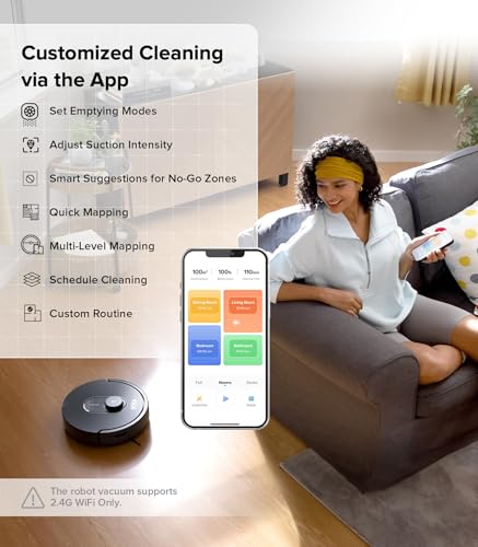 roborock Q5 Max+ Robot Vacuum with Self-Empty Dock, Upgraded from Q5+, 5500 Pa Suction, DuoRoller Brush, Hands-Free Cleaning for up to 7 Weeks