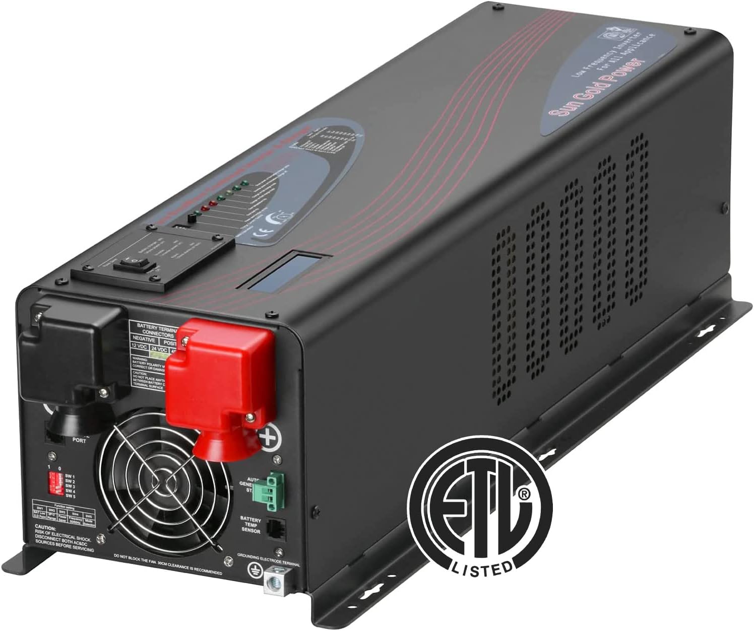 SUNGOLDPOWER 4000W 24Vdc Pure Sine Wave Inverter Low Frequency 240Vac Input 120Vac/240Vac Output Split Phase with Battery Charger Off-Grid 12000W Peak