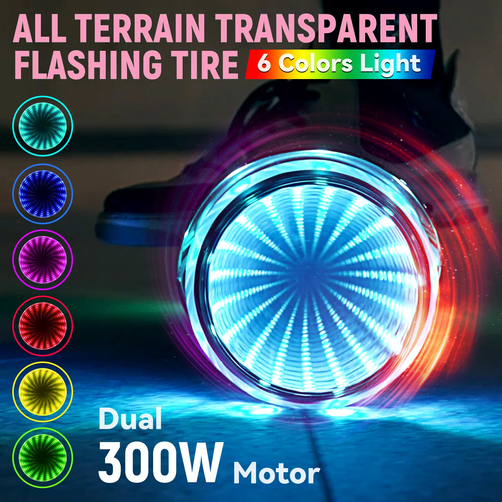 EPCTEK Hoverboard Off Road All Terrian 6.5" Two-Wheel Flash LED Light Self Balancing Hoverboards with Bluetooth Music Speaker and Certified for Kids