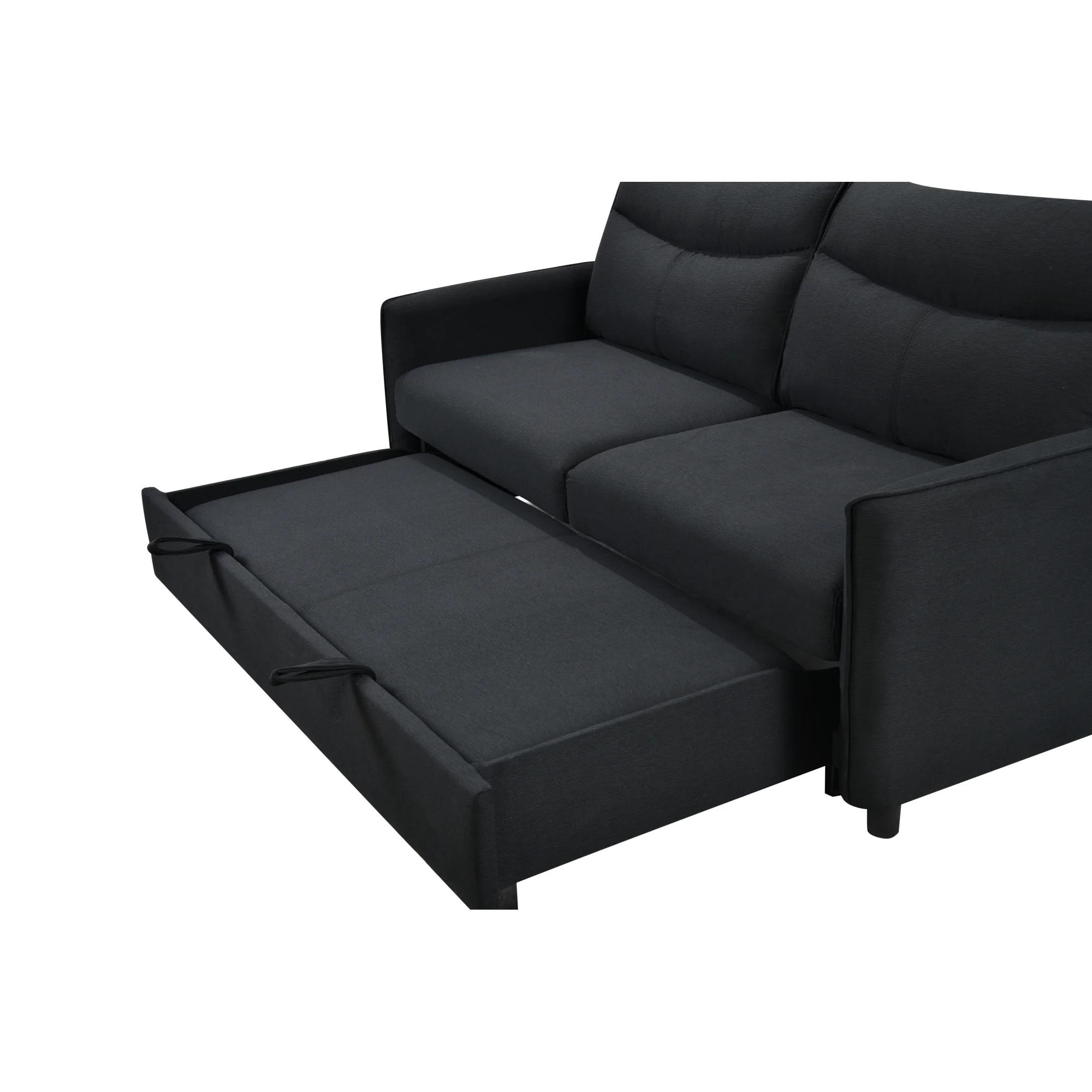 3 in 1 Convertible Sleeper Sofa Bed, Modern Fabric Loveseat Futon Sofa Couch w/Pullout Bed, Small Love Seat Lounge Sofa w/Reclining Backrest