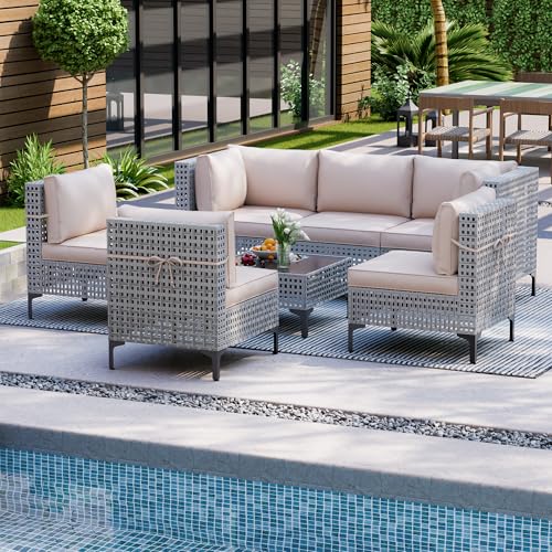 7 Pieces Wicker Patio Furniture Sets