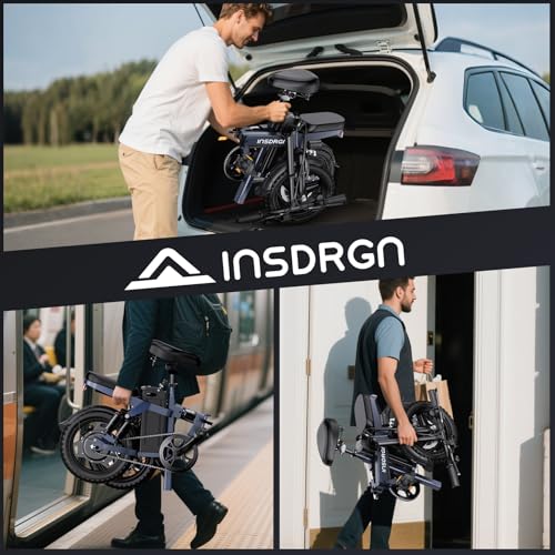 Folding Electric Bike for Adults, 20MPH Dual-Seat Ebike, MAX 45 Miles Range (PAS Mode) 499Wh Removable Battery, 9 Shocks Full Suspension, USB Charger