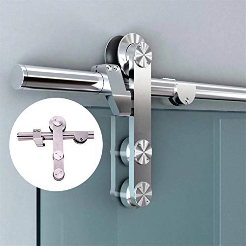 6.6FT Stainless Steel Shower Glass Sliding Barn Door Hardware Rail Kit (S01-200CM)
