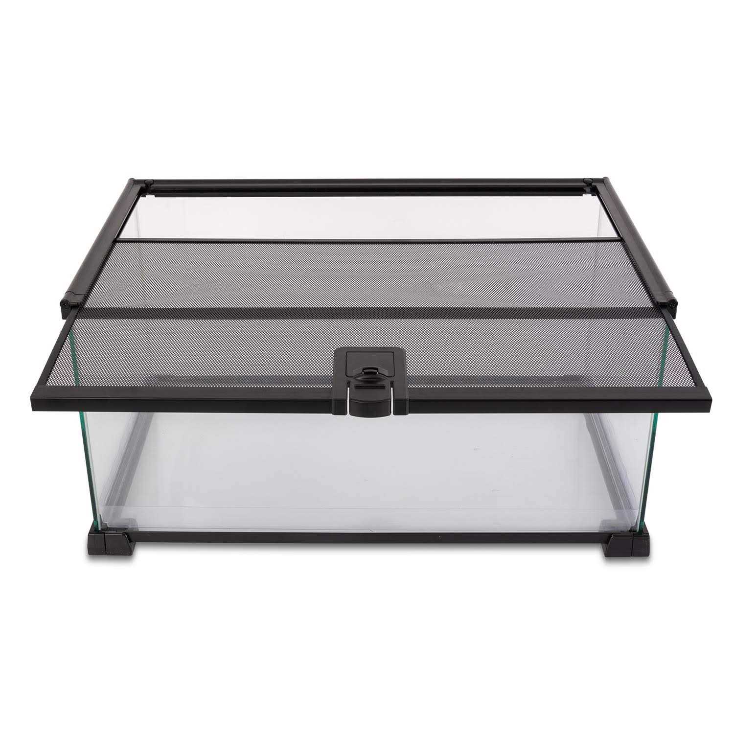 REPTI ZOO 10 Gallon Reptile Tank Glass Natural Cages Terrarium 20 x 12 x 10 Sliding Screen Top for Reptile Hamster Hedgehog Small Animals