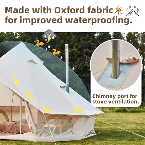 YOLENY Bell Ten 4/6/8/10 Person 4 Season, Yurt Tent Waterproof Glamping Tents w/Stove Jack for Family Camping Outdoor Party