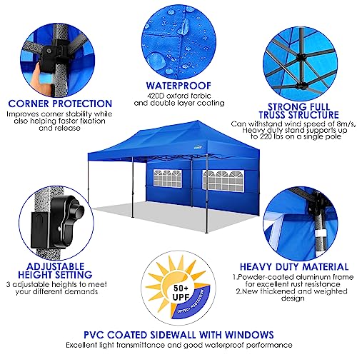 COBIZI 13x26 Pop Up Tent 13x26 Canopy with Sidewalls Heavy Duty Canopy Party Tent for Parties