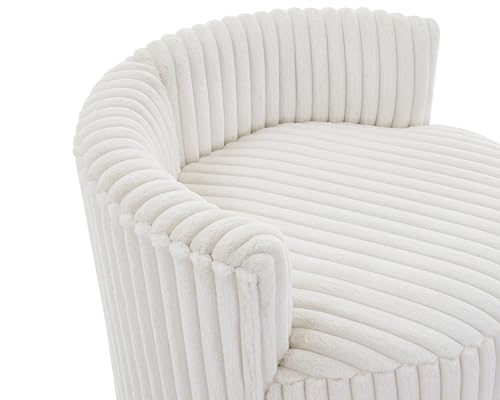 360 Swivel Accent Barrel Chair with Storage Ottoman & Headrest