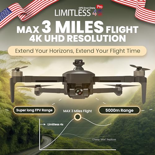 Drone X Pro LIMITLESS 4S Camera Drone for Adults - GPS 4K UHD Drones with Obstacle Avoidance - 3-Axis Gimbal - Auto Return and Follow Mode