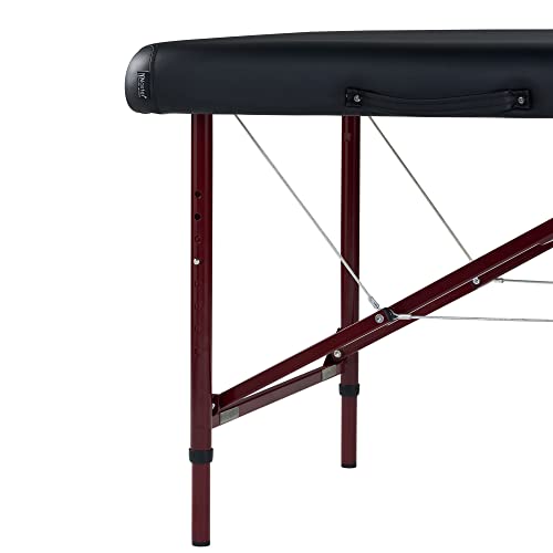 Master Massage Zephyr Lightweight Portable Massage Table Package- Tattoo Table- Spa Bed (Black, Maroon)