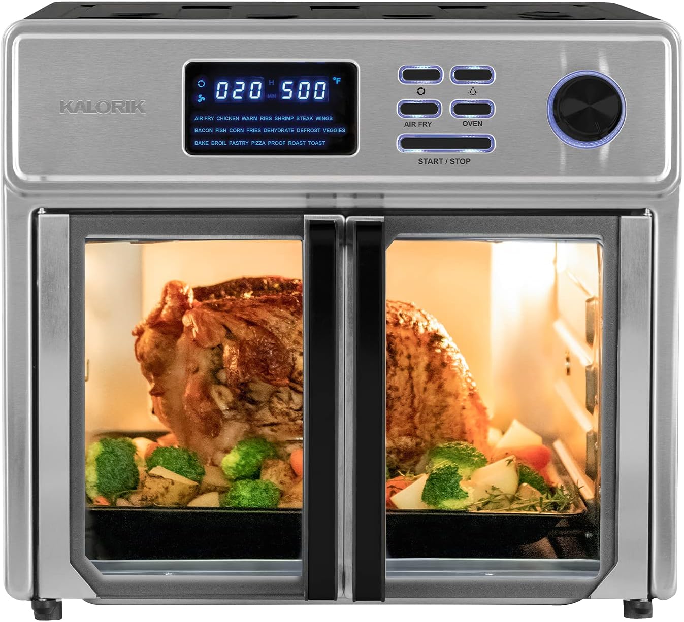 Kalorik MAXX® Complete Digital 26-Quart 10-in-1 Countertop Air Fryer Oven, 15 Deluxe Accessories & 60-Recipe Hardcover Cookbook, 21 Presets, 1700W