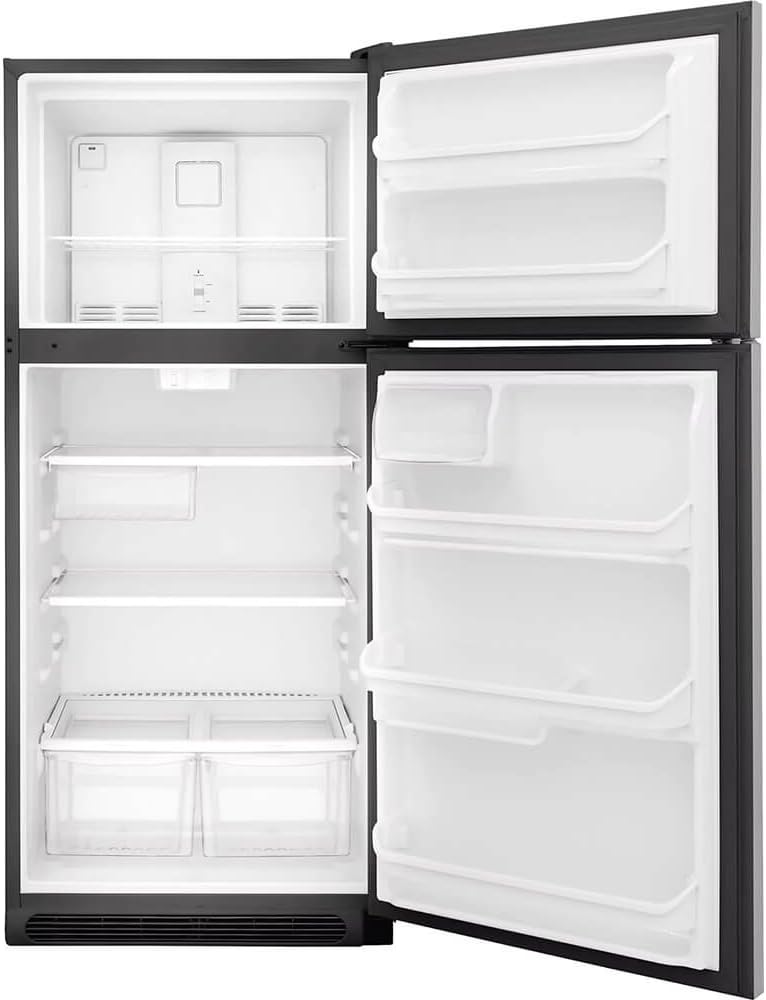 Frigidaire FFTR2021TS 30 Top Freezer Refrigerator with 20.4 cu. ft. Total Capacity 2 Full Width Glass Refrigerator Shelves 1 Full Width Wire Freezer
