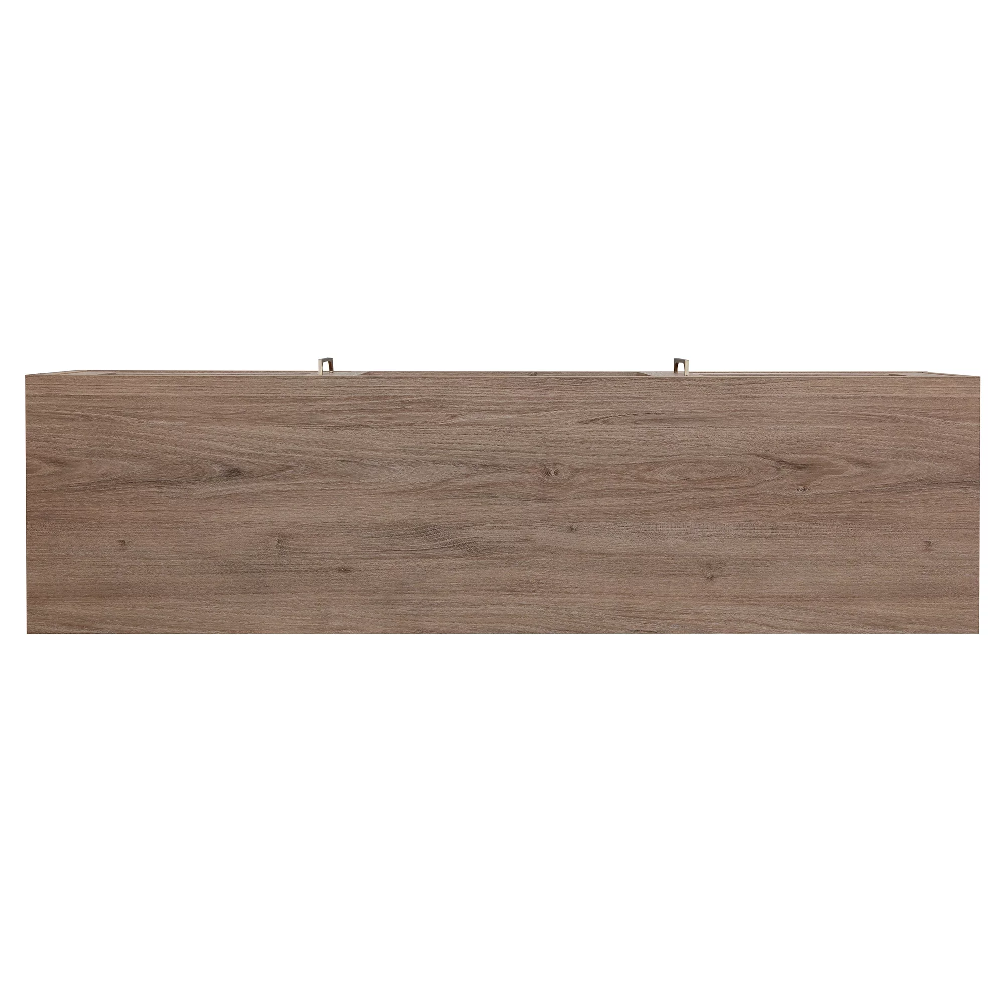 Evelyn&Zoe Quincy Rectangular TV Stand with Log Fireplace for TV's up to 65", Antiqued Gray Oak