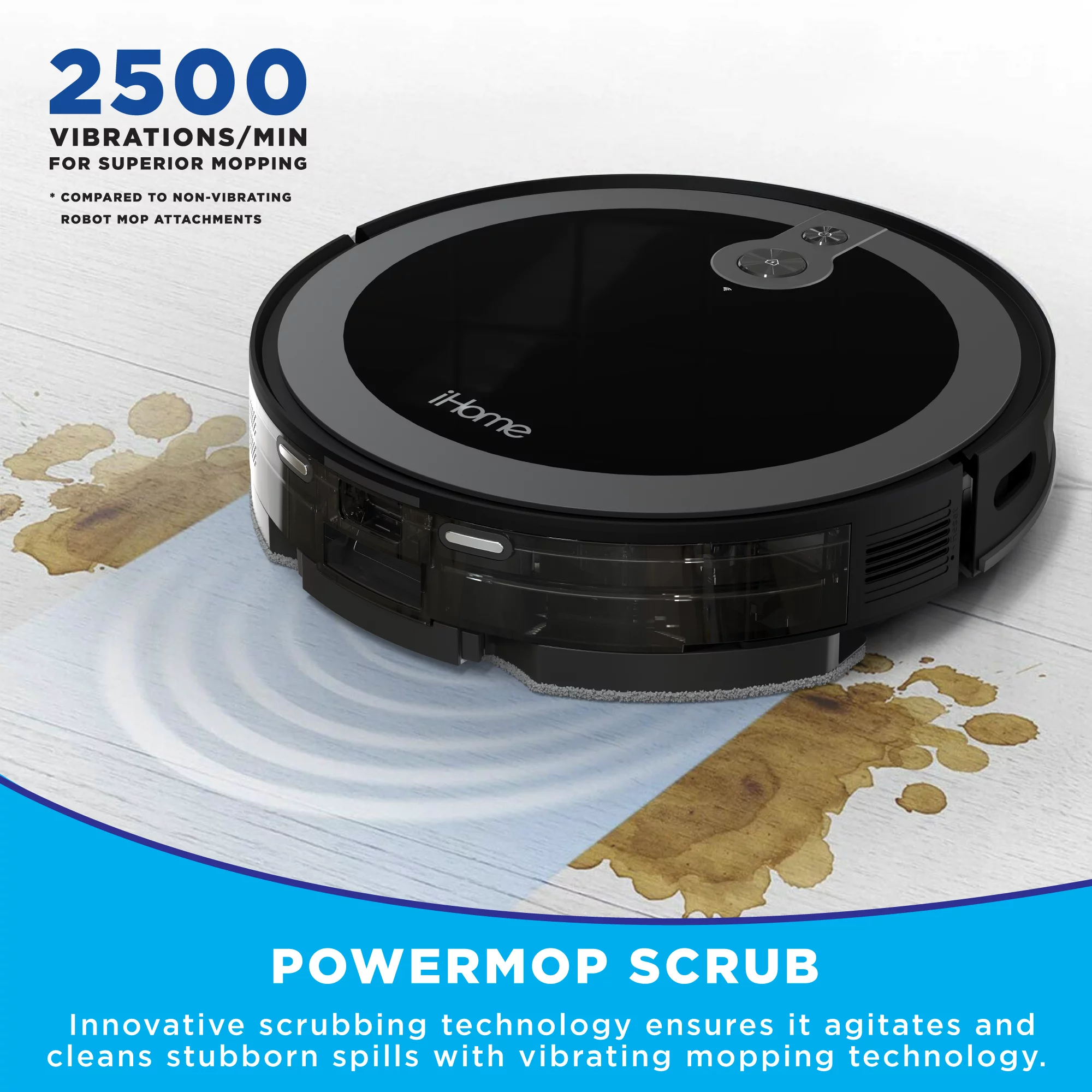 iHome AutoVac Luna Pro New 3-in-1 Robot Vacuum and Vibrating Mop with Auto Empty Base