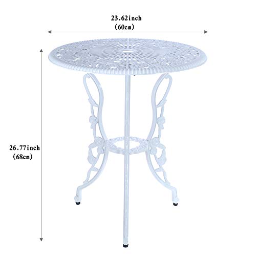 C/G 3 Piece Bistro Set,Outdoor Patio Set,Anti-Rust Cast Aluminum Bistro Table Set for Park Yard Front Porch Furniture(Antique Copper)