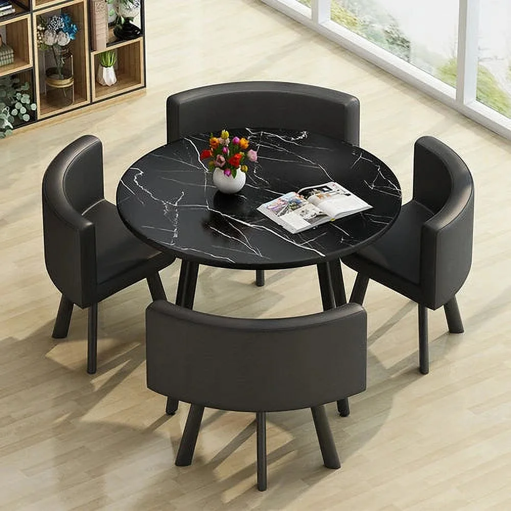 Dining Table Set 4 Chairs Office Reception Seat Suits Negotiation Table Casual Visitor Round Table Visitor Office Desk Chair Set