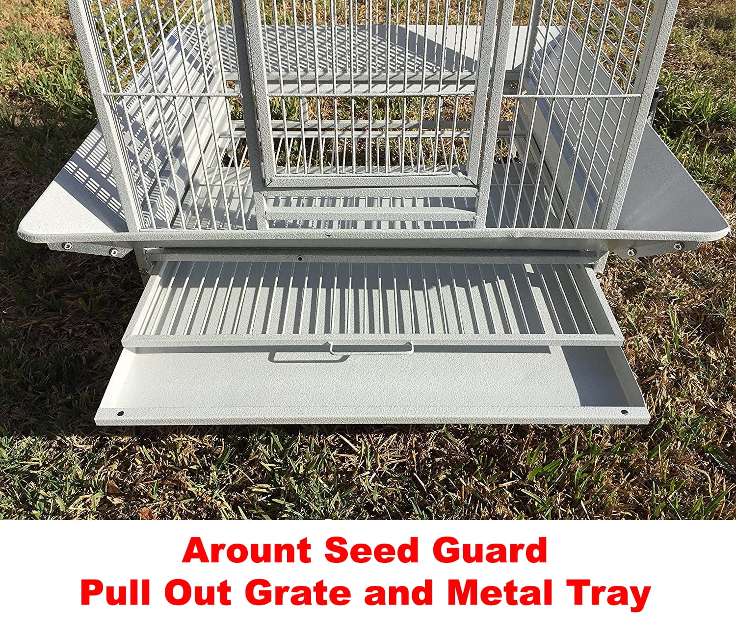 Extra Large 28" x 22" x 59"H Elegant and Durable Wrought Iron Open Play Top Stand Perch for Macaw Cockatoo Cockatiels African Grey Amazon Parrot