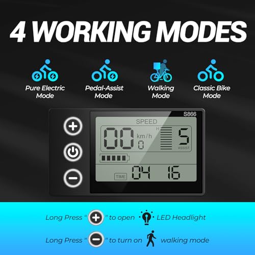 Geemax Electric Bike for Adults, 26" x 4.0 Fat Tire Ebike, 1000W Peak 1500W 48V 15.6Ah Lithium Battery Electric Bicycle, 35MPH, 21-Speed