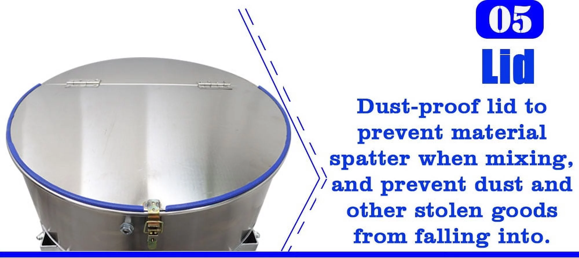 EQCOTWEA Dry Powder Mixer Feed Blender Granular Plastic Mixing Machine Stainless Steel 75KG