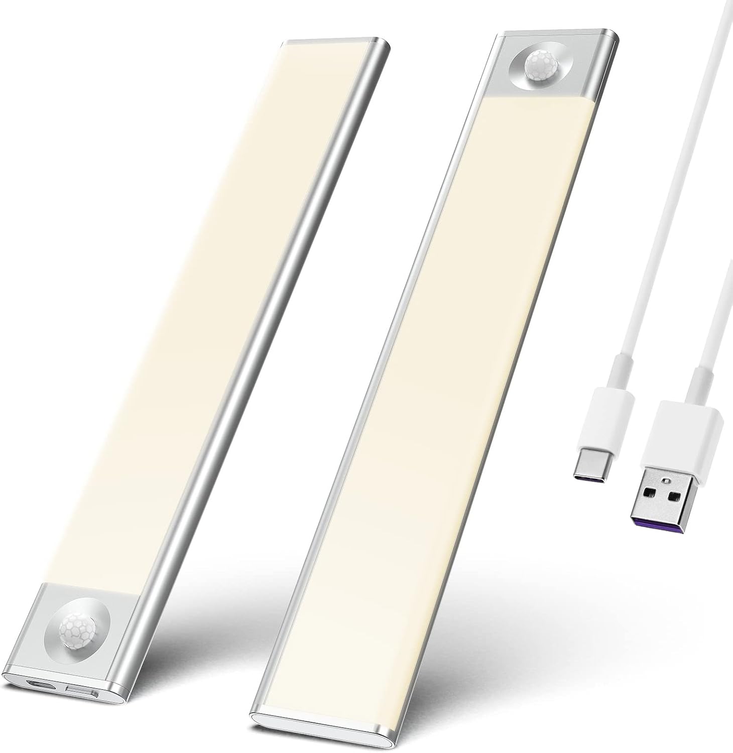 Under Cabinet Lights, 40 LED Motion Sensor Lights Wireless Kitchen Counter Lights USB Rechargeable Magnetic Lights Stick on Anywhere for Kitchen