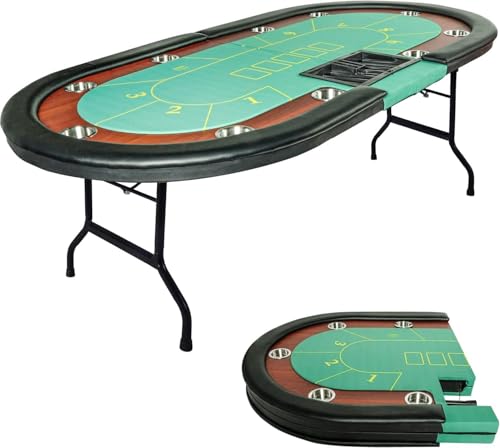 Premium 84" Poker Table Foldable with Chips Tray