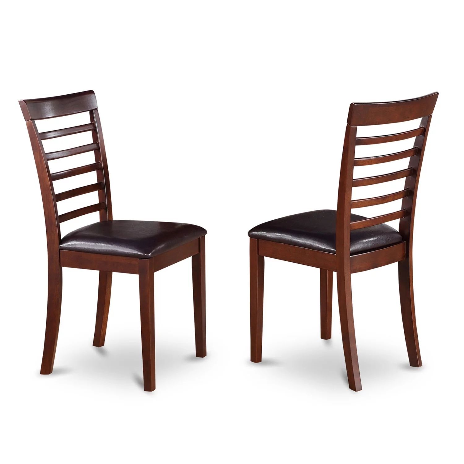 East West Furniture  5 Piece Dining Table Set- a Round Kitchen Table with Pedestal and 4 Chairs, Mahogany(Seat Type Options) HLML5-MAH-LC