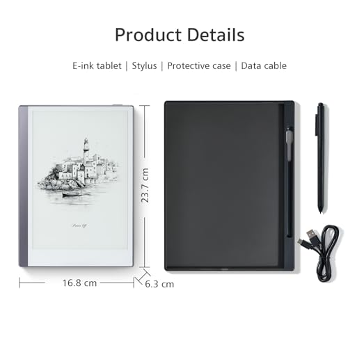 Android E-Ink ePaper Tablet, Paperwhite eBook Reader Digital Notebook for Note Taking, Drawing Paper White Graphics Notepad with Stylus and Case