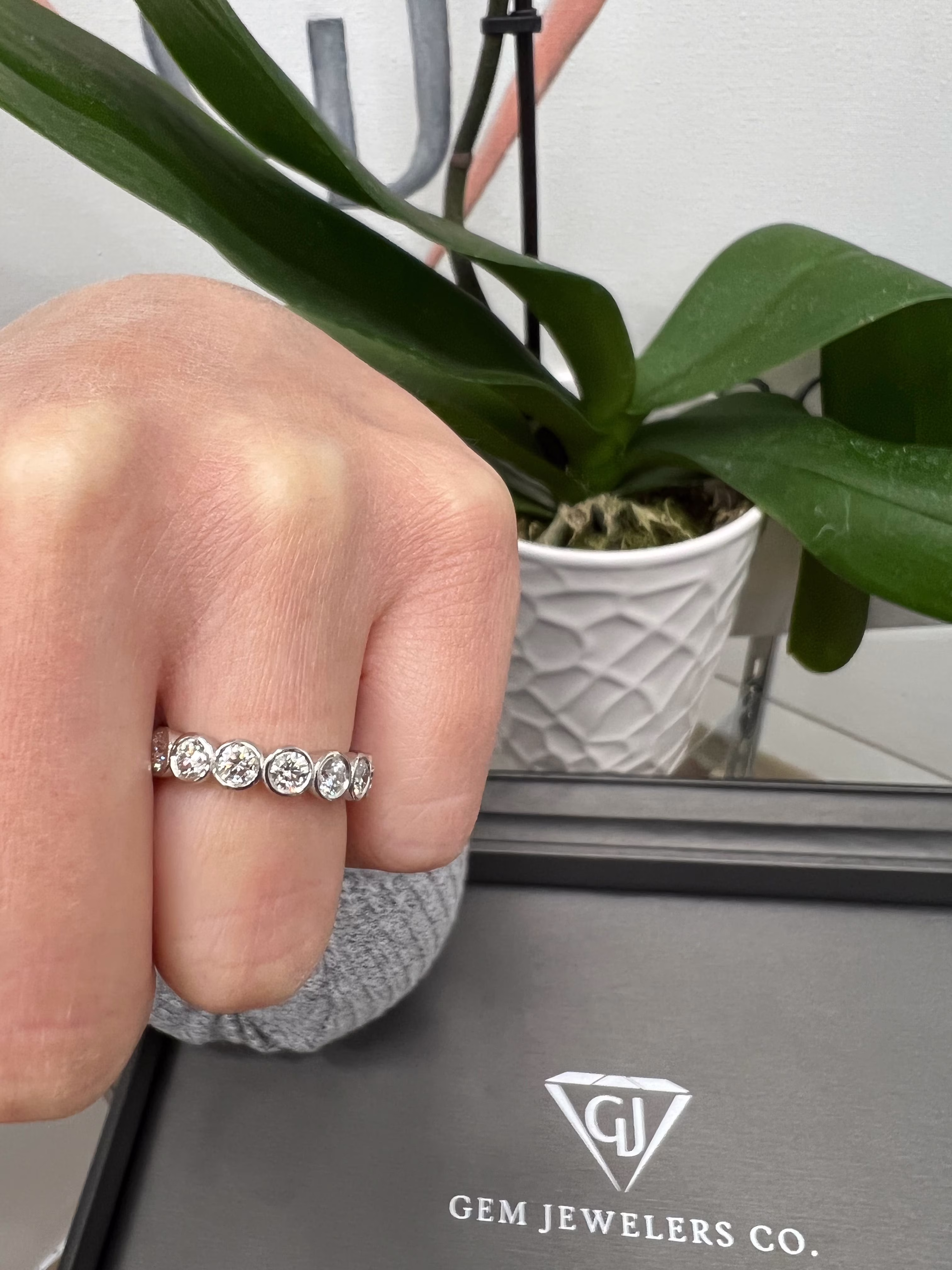 Christi - 3 Carat Bezel Set Round Cut Diamond Eternity Band
