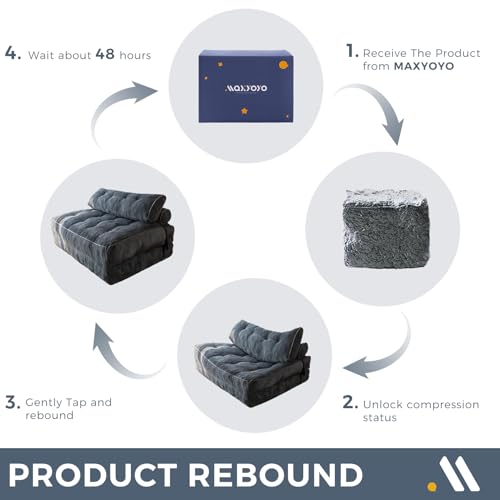 MAXYOYO Folding Sofa Bed, Convertible Sleeper Chair with Pillow Foldable Mattress with Back Support