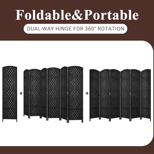 Room Divider, Room Dividers and Folding Privacy Screens, 16in Privacy Screen, 6 Panel Temporary Wall Partitions, 6ft Space Separation Panel Screen