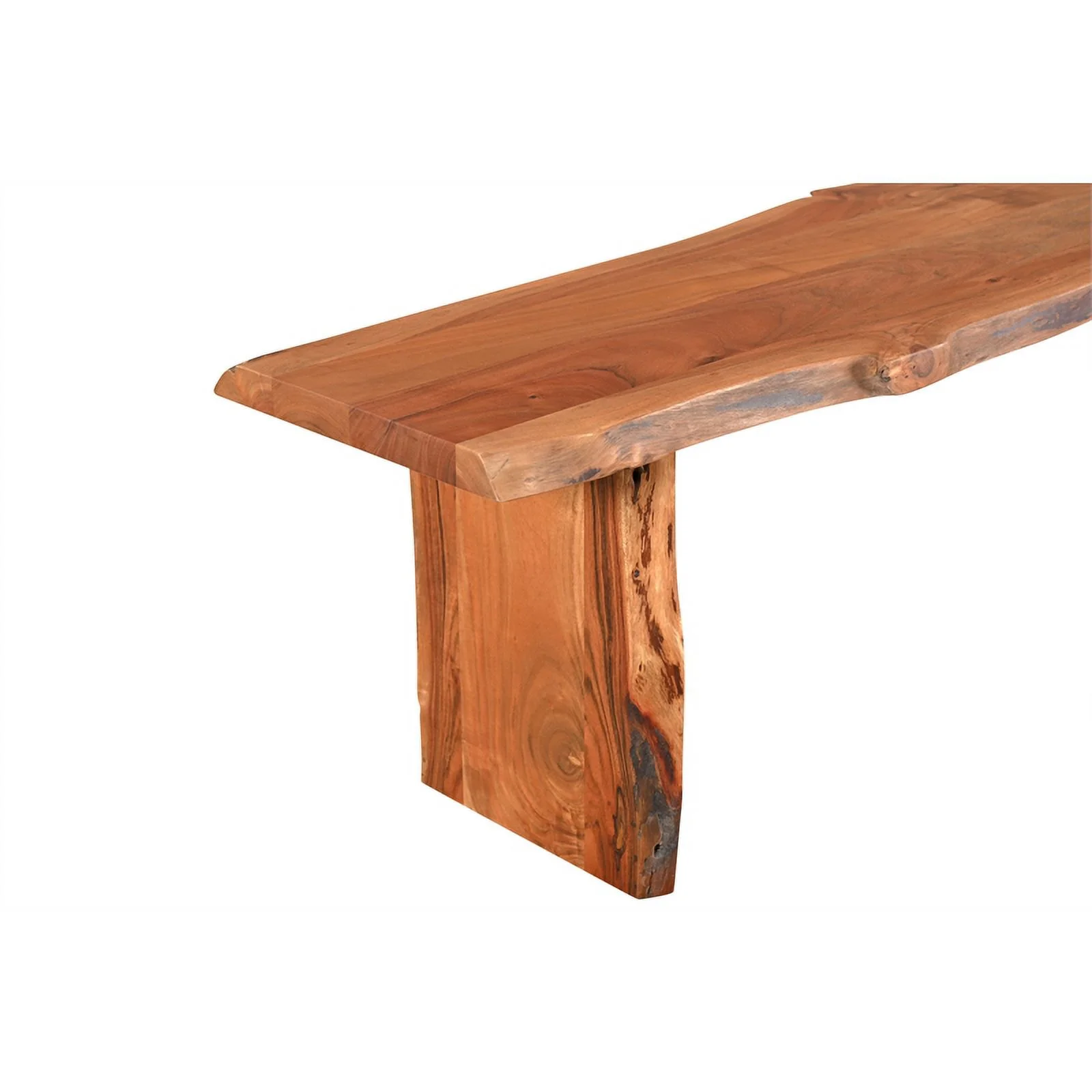 Taran Designs Harper 85" Live Edge Solid Wood Bench in Brown