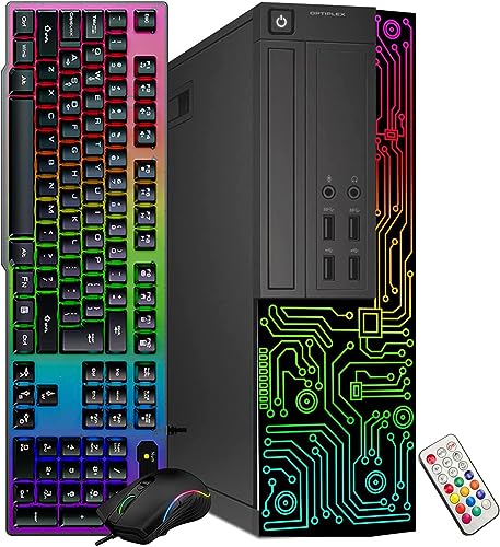 Dell Gaming OptiPlex Desktop RGB Computer PC, Intel Core i7, GeForce GT 1030 2GB GDDR5, 16GB RAM, 512GB SSD, 24 Inch HDMI Monitor